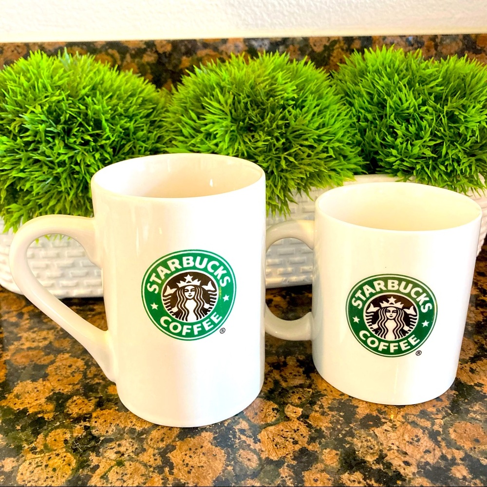 Starbucks set of two classic logo coffee cups mugs